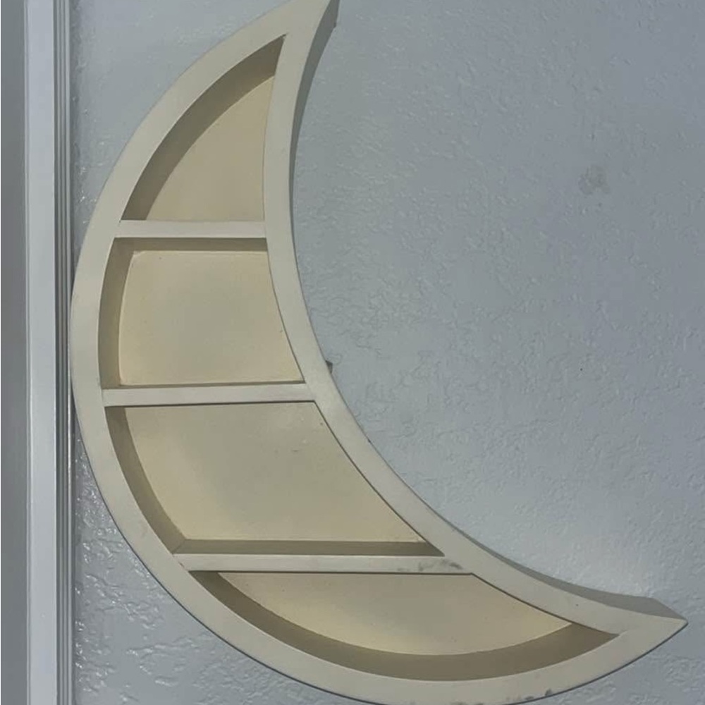 Large Cream Crescent Moon Wall Shelf